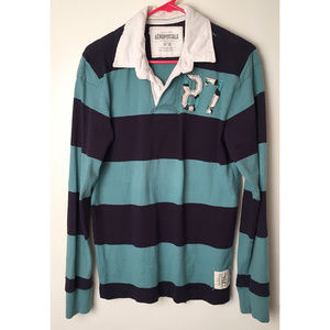Aéropostale Long Sleeve Rugby Stripe Jersey Polo M